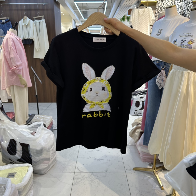 COCO HOLIC韓國代購女士新款職業時尚休閑推薦人氣熱賣T恤COCO HOLICT恤圖色3