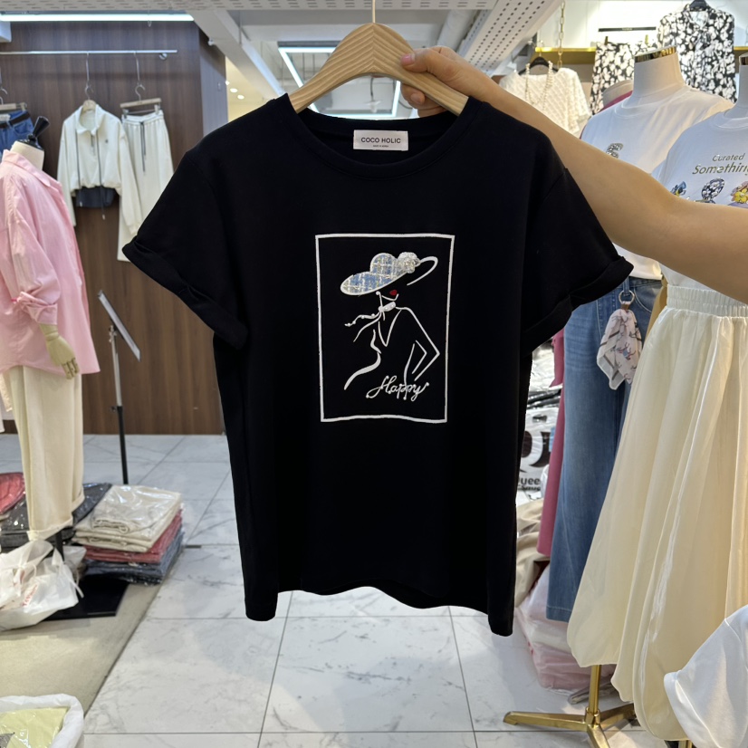 COCO HOLIC韓國直郵女裝新款推薦熱賣人氣職業休閑26春夏T恤COCO HOLICT恤圖色2
