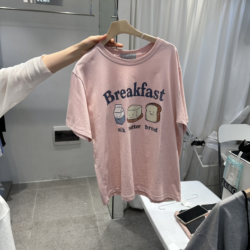 空韓國東大門直郵女士新品職業26春夏熱賣人氣時尚休閑T恤空T恤圖色2