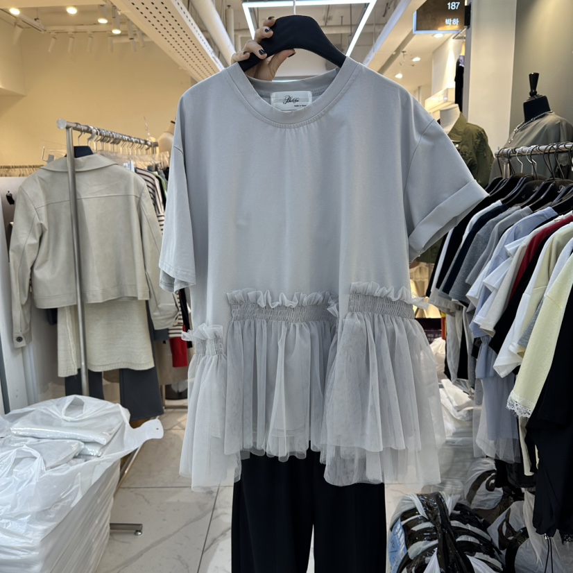 空韓國直郵女裝新款休閑26春夏人氣熱賣職業推薦襯衫蕾絲衫BAKHA襯衫/蕾絲衫圖色2