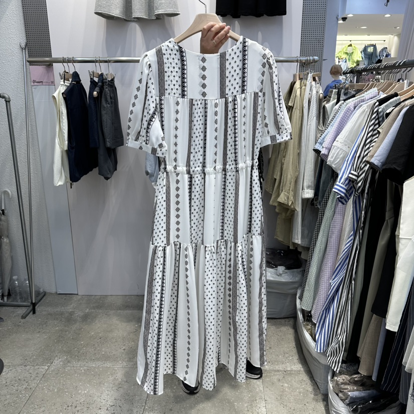 BLOOM韓國東大門代購女士新款職業熱賣26春夏休閑連衣裙條紋BLOOM-Q連衣裙