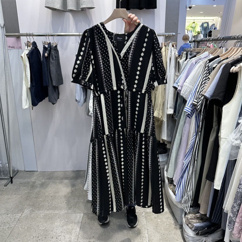 BLOOM韓國東大門代購女士新款職業熱賣26春夏休閑連衣裙條紋BLOOM-Q連衣裙圖色2