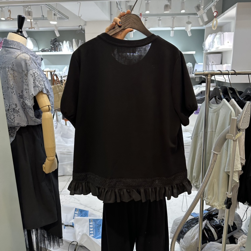 空韓國東大門直郵女裝新品熱賣人氣推薦職業休閑T恤口袋褶裥BAKHAT恤