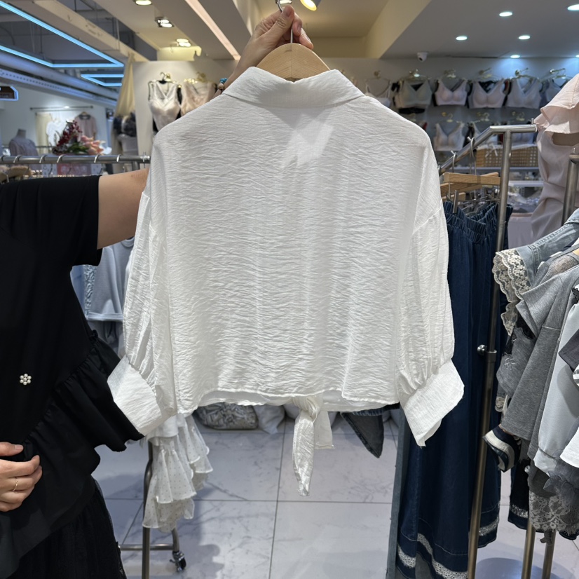 BELITA韓國直郵實拍女裝新品熱賣26春夏職業休閑襯衫蕾絲衫BELITA襯衫/蕾絲衫