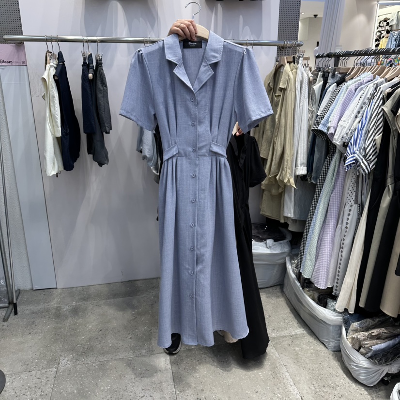 BLOOM韓國直郵實拍女裝新品熱賣時尚26春夏連衣裙腰帶褶裥BLOOM-Q連衣裙圖色2