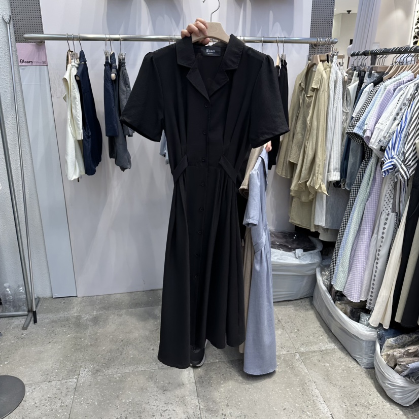 BLOOM韓國直郵實拍女裝新品熱賣時尚26春夏連衣裙腰帶褶裥BLOOM-Q連衣裙圖色3