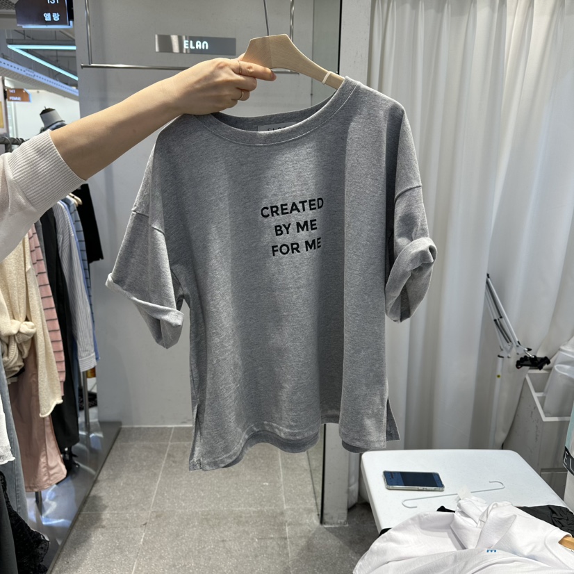 空韓國代購女士新品職業熱賣時尚人氣休閑26春夏推薦T恤開衩空T恤圖色2