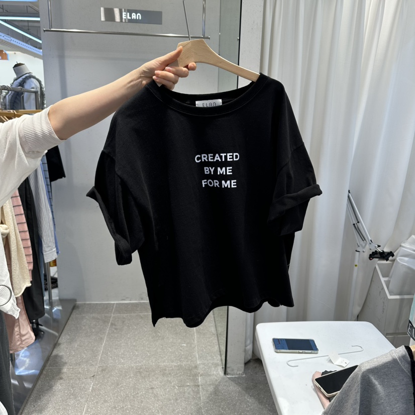 空韓國代購女士新品職業熱賣時尚人氣休閑26春夏推薦T恤開衩空T恤圖色3