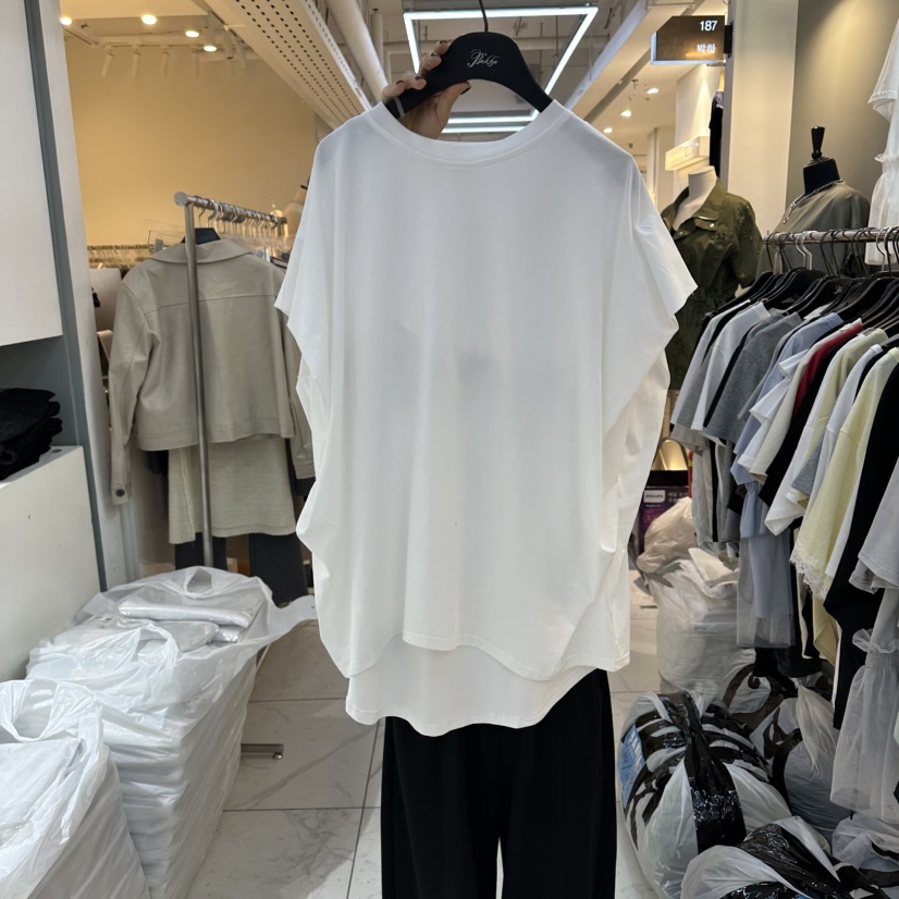 空韓國代購女士新款時尚休閑人氣26春夏熱賣襯衫蕾絲衫褶裥BAKHA襯衫/蕾絲衫圖色1