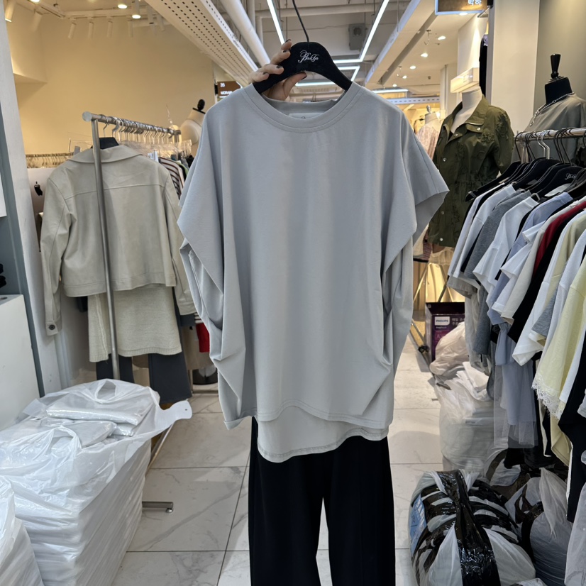 空韓國代購女士新款時尚休閑人氣26春夏熱賣襯衫蕾絲衫褶裥BAKHA襯衫/蕾絲衫圖色2