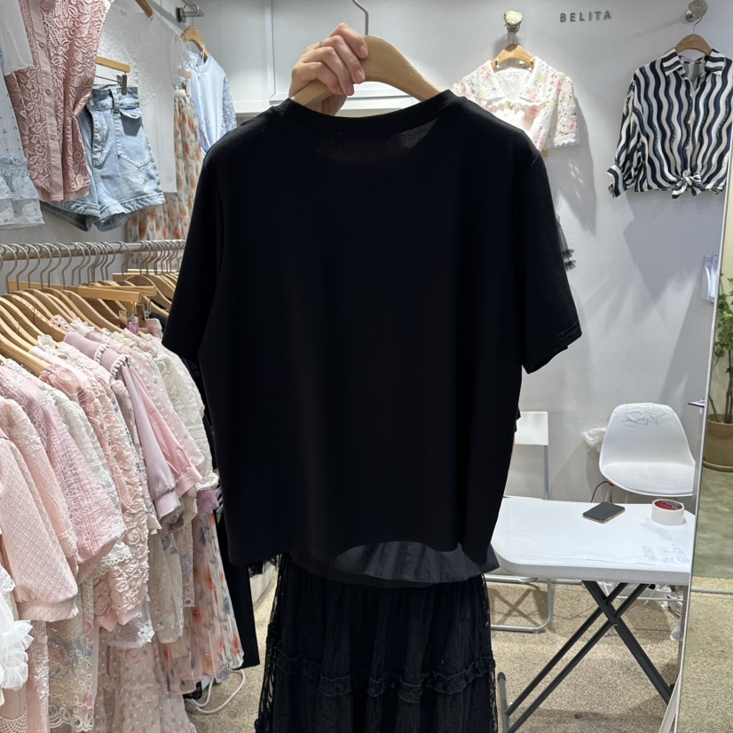 BELITA韓國東大門直郵女士新品26春夏襯衫蕾絲衫不含項鏈BELITA襯衫/蕾絲衫