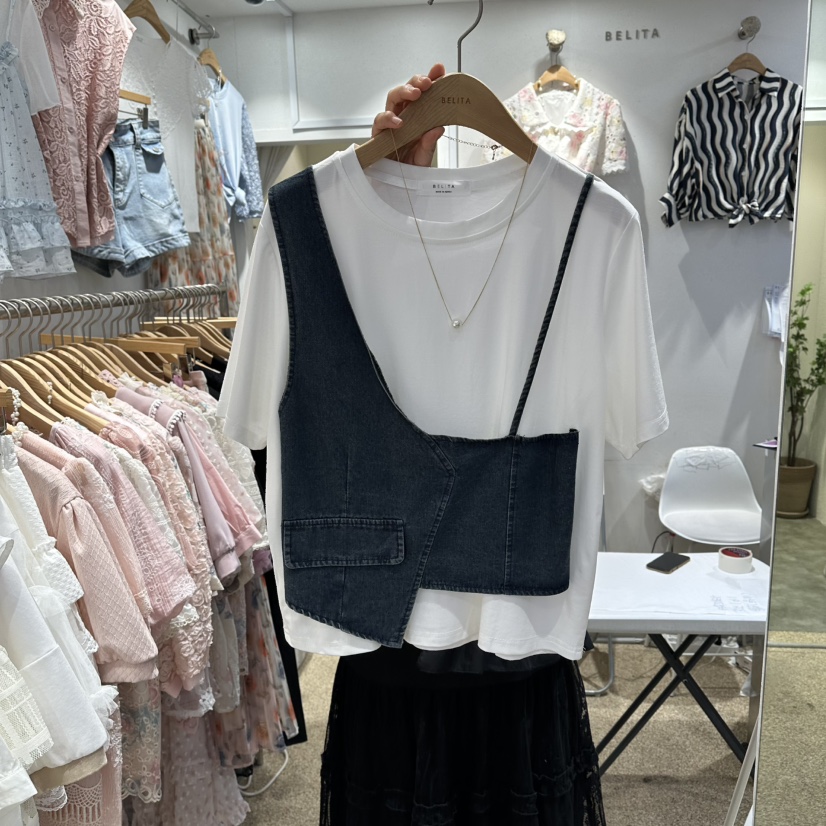 BELITA韓國東大門直郵女士新品26春夏襯衫蕾絲衫不含項鏈BELITA襯衫/蕾絲衫圖色1