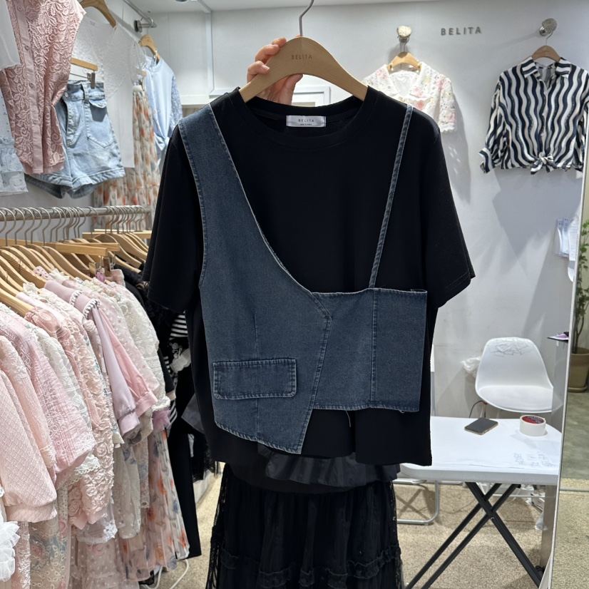 BELITA韓國東大門直郵女士新品26春夏襯衫蕾絲衫不含項鏈BELITA襯衫/蕾絲衫圖色2