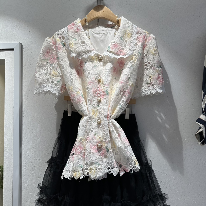 BELITA韓國東大門代購女裝新款人氣時尚熱賣襯衫蕾絲衫蕾絲BELITA襯衫/蕾絲衫圖色2