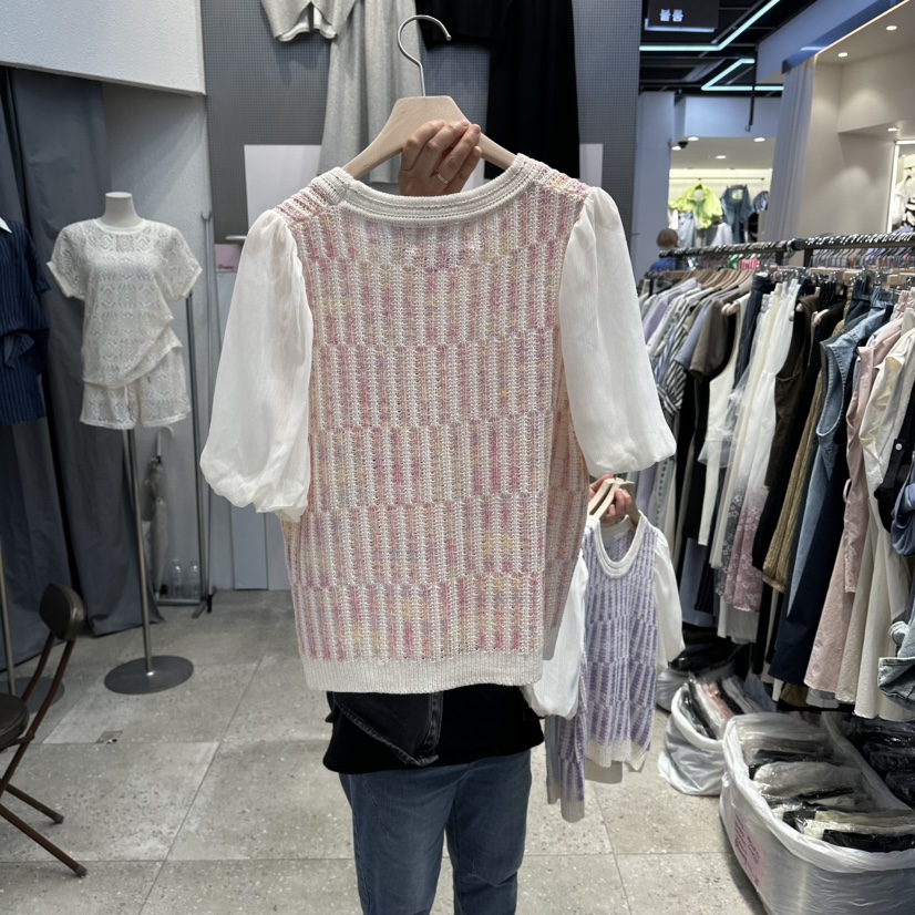 BLOOM韓國東大門代購女裝新品休閑職業26春夏時尚襯衫蕾絲衫BLOOM-Q襯衫/蕾絲衫