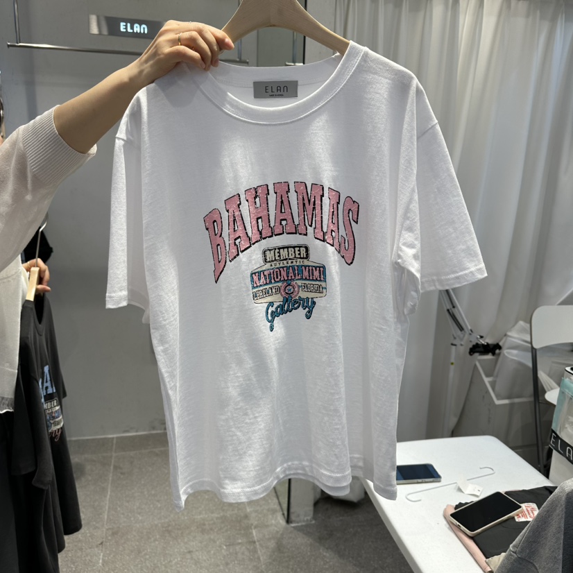 空韓國東大門直郵女士新款職業時尚26春夏熱賣人氣休閑T恤空T恤圖色1