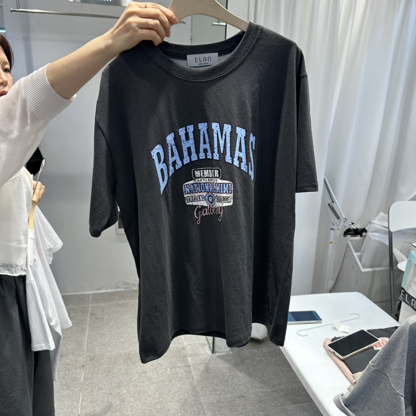 空韓國東大門直郵女士新款職業時尚26春夏熱賣人氣休閑T恤空T恤圖色2