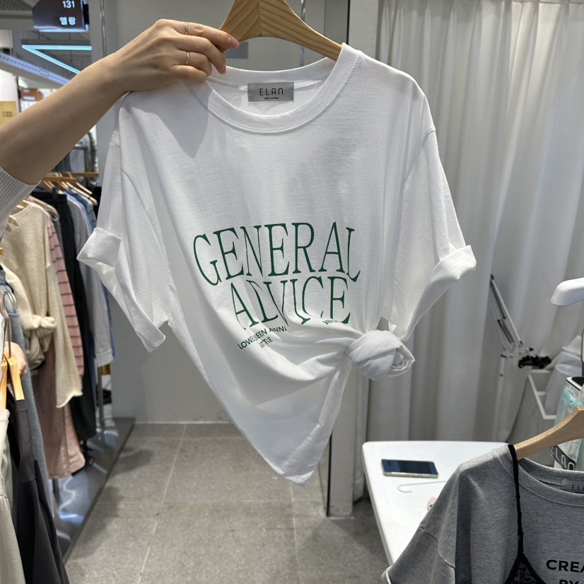 空韓國直郵女裝新品時尚熱賣推薦人氣休閑職業26春夏T恤空T恤圖色1