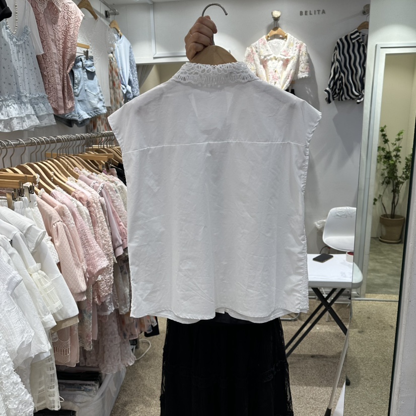 BELITA韓國東大門代購女裝新款職業熱賣推薦襯衫蕾絲衫系帶BELITA襯衫/蕾絲衫