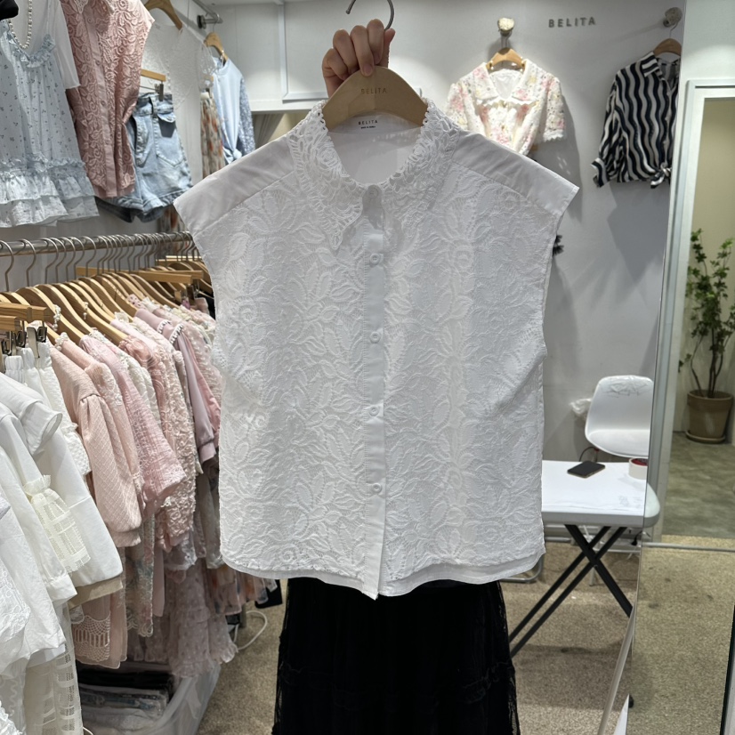BELITA韓國東大門代購女裝新款職業熱賣推薦襯衫蕾絲衫系帶BELITA襯衫/蕾絲衫圖色2