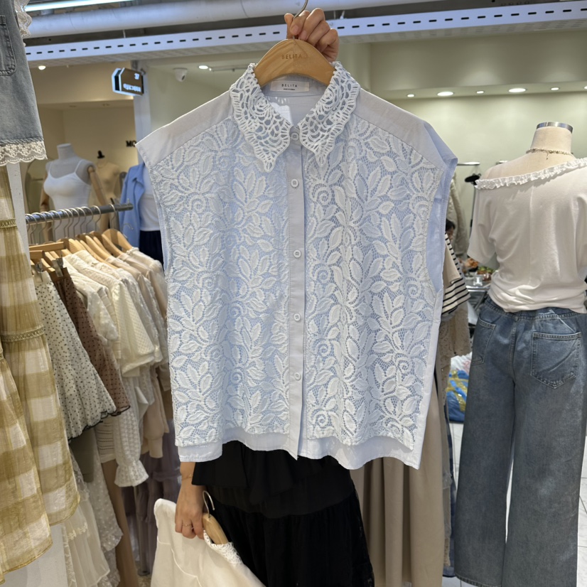 BELITA韓國東大門代購女裝新款職業熱賣推薦襯衫蕾絲衫系帶BELITA襯衫/蕾絲衫圖色3