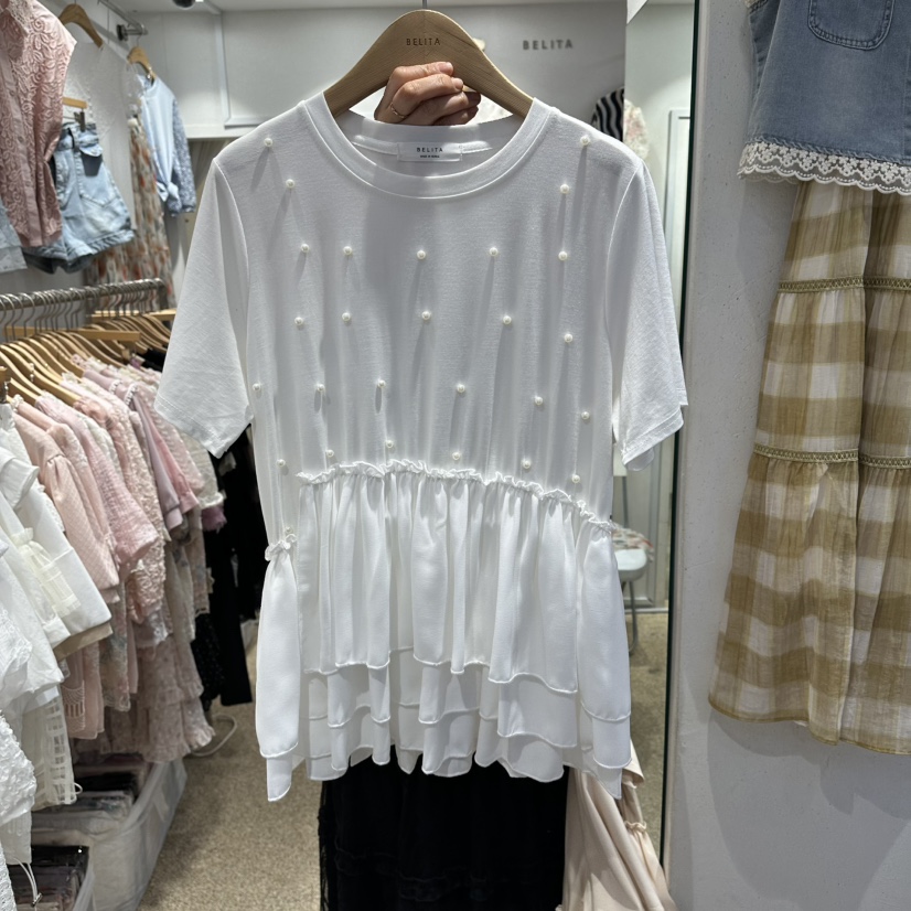 BELITA韓國代購女裝新品職業時尚26春夏推薦襯衫蕾絲衫雪紡BELITA襯衫/蕾絲衫圖色2