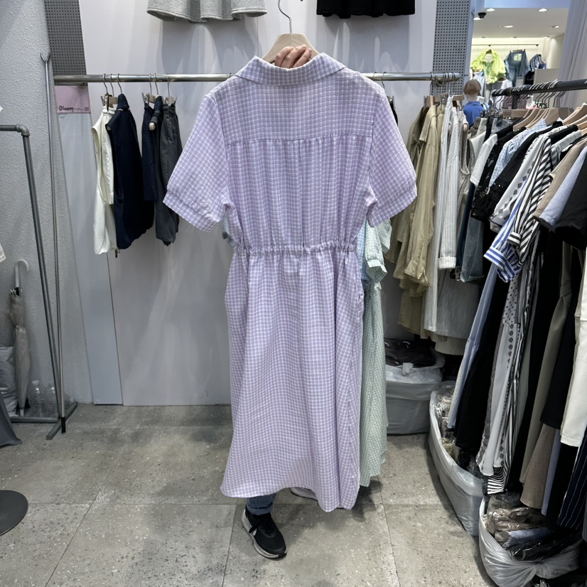 BLOOM韓國直郵實拍女裝新品26春夏推薦休閑職業連衣裙格紋BLOOM-Q連衣裙