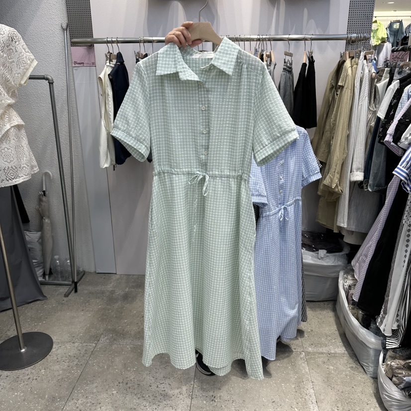 BLOOM韓國直郵實拍女裝新品26春夏推薦休閑職業連衣裙格紋BLOOM-Q連衣裙圖色2