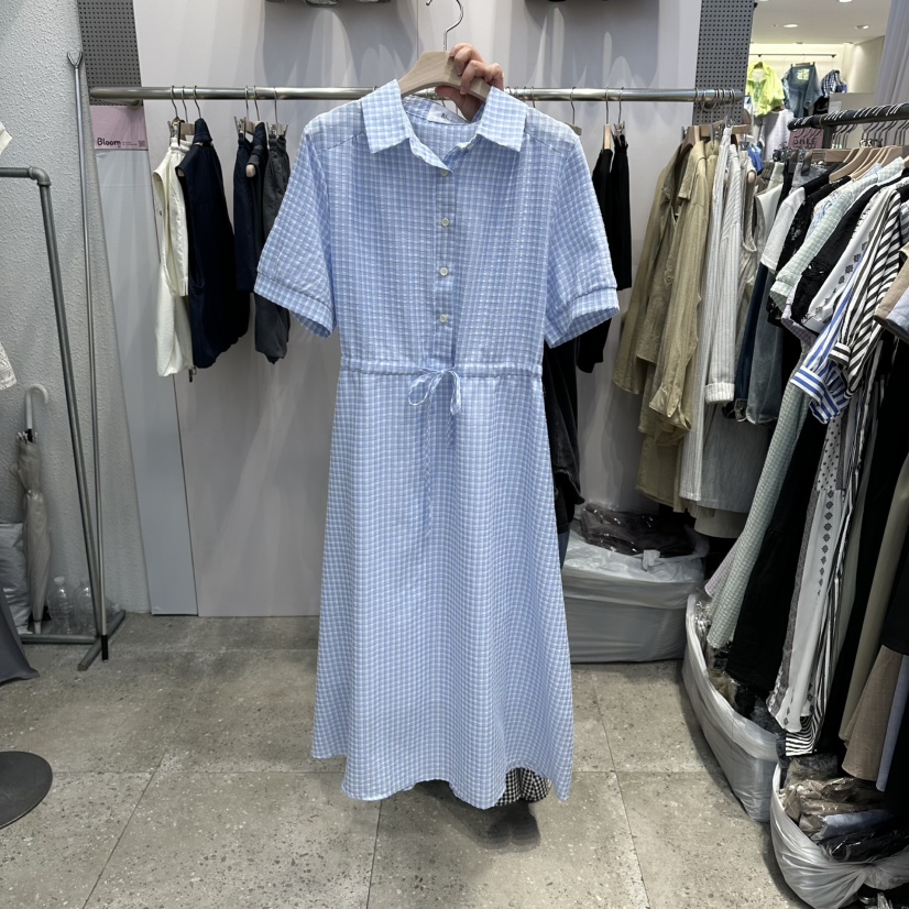 BLOOM韓國直郵實拍女裝新品26春夏推薦休閑職業連衣裙格紋BLOOM-Q連衣裙圖色3