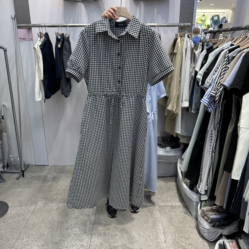 BLOOM韓國直郵實拍女裝新品26春夏推薦休閑職業連衣裙格紋BLOOM-Q連衣裙圖色4