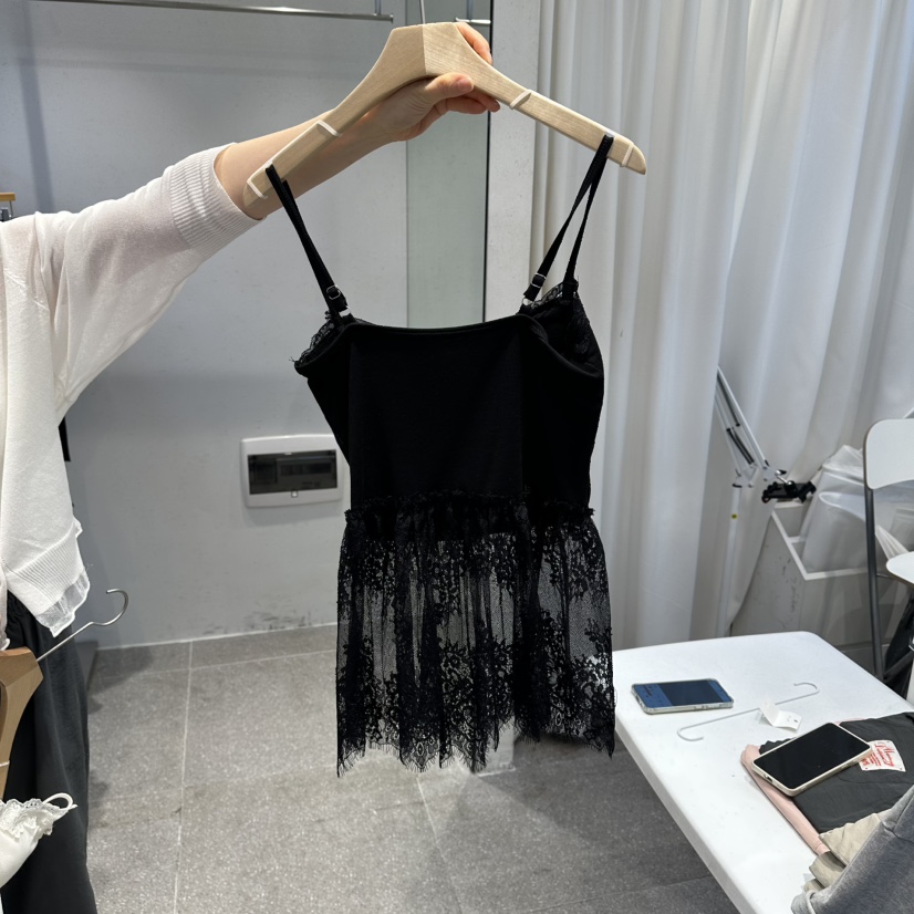 空韓國東大門代購女裝新品時尚熱賣推薦休閑吊帶背心蕾絲空吊帶/背心