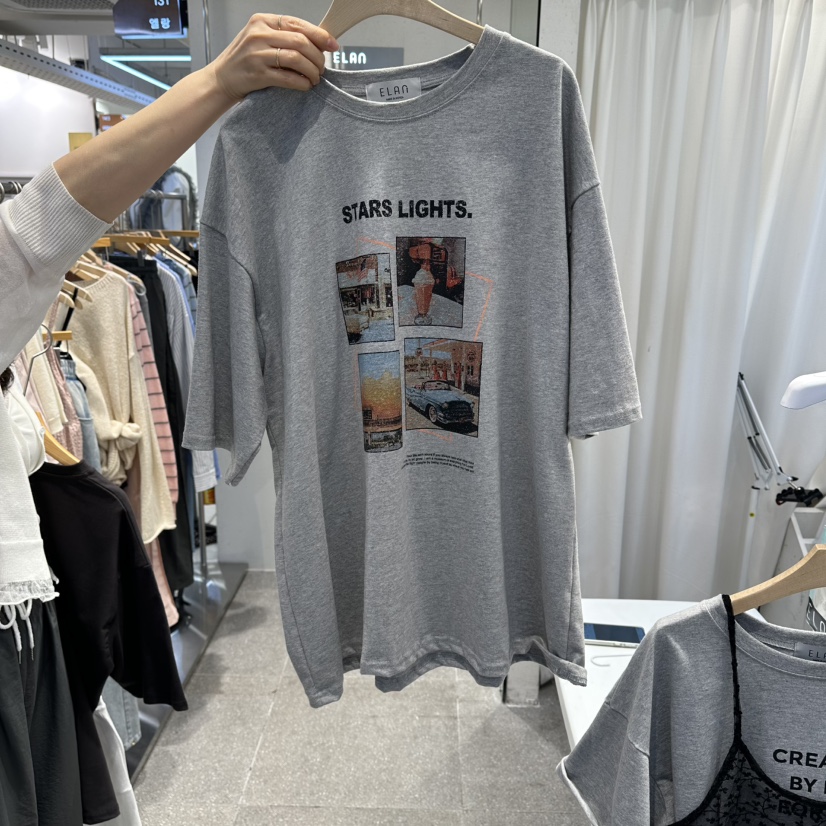 空韓國東大門代購女士新款推薦熱賣休閑人氣職業時尚26春夏T恤空T恤圖色2