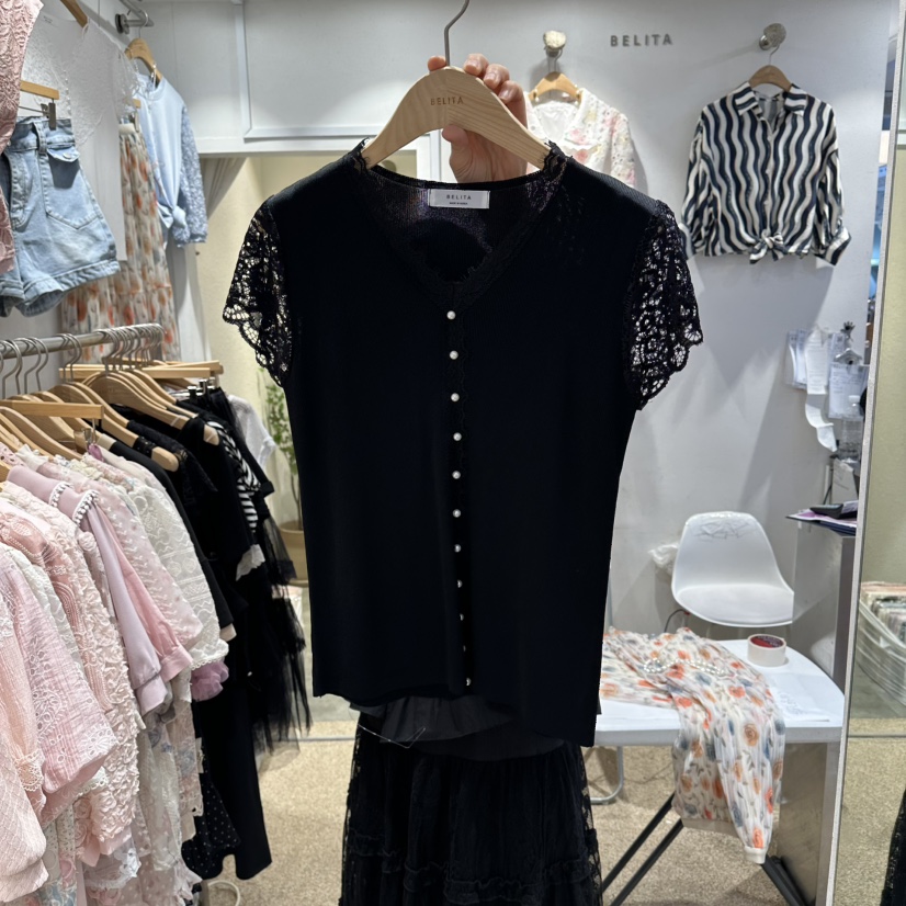 BELITA韓國直郵實拍女士新款推薦26春夏時尚熱賣人氣T恤V領BELITAT恤圖色2