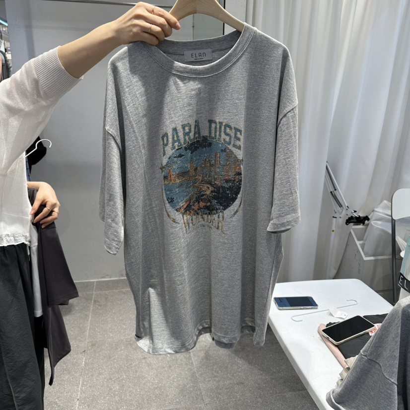 空韓國代購女士新款熱賣職業時尚推薦26春夏人氣休閑T恤空T恤圖色2