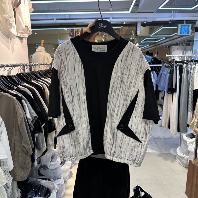 空韓國東大門代購女裝新品休閑熱賣推薦時尚襯衫蕾絲衫口袋BAKHA襯衫/蕾絲衫圖色3