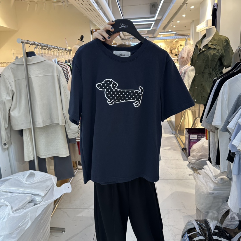 空韓國直郵實拍女士新品26春夏推薦時尚人氣職業熱賣休閑T恤BAKHAT恤圖色3