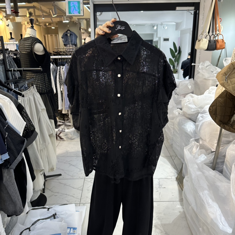 空韓國東大門直郵女士新品熱賣人氣26春夏襯衫蕾絲衫蕾絲BAKHA襯衫/蕾絲衫圖色3