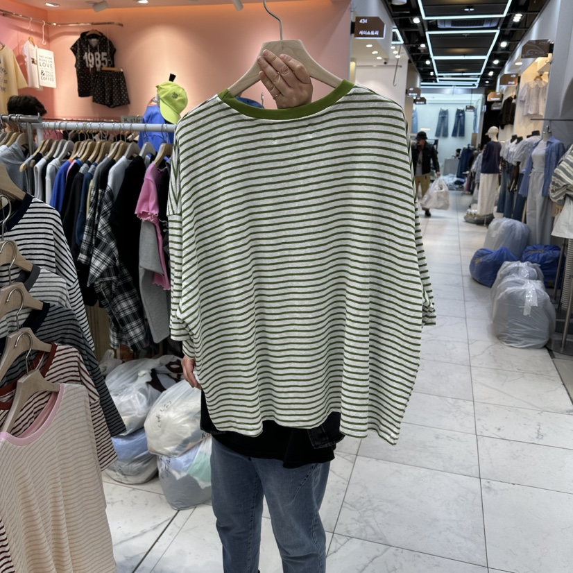 BLOOM韓國東大門代購女士新款時尚休閑熱賣人氣推薦T恤條紋BLOOM-QT恤