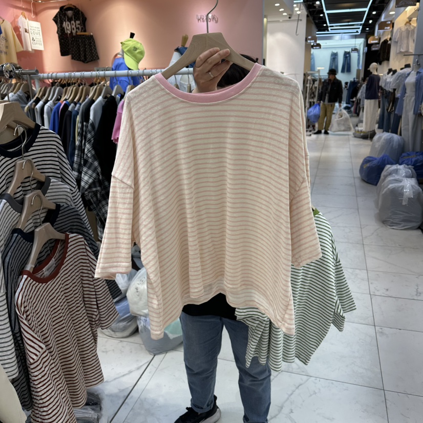 BLOOM韓國東大門代購女士新款時尚休閑熱賣人氣推薦T恤條紋BLOOM-QT恤圖色2