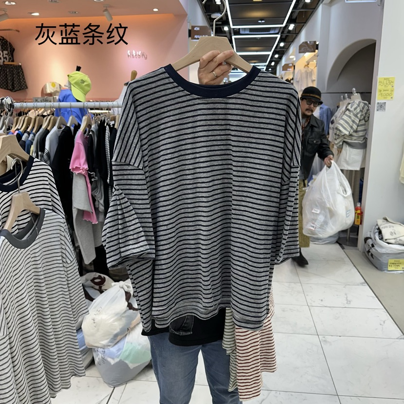 BLOOM韓國東大門代購女士新款時尚休閑熱賣人氣推薦T恤條紋BLOOM-QT恤圖色4