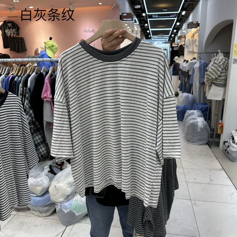BLOOM韓國東大門代購女士新款時尚休閑熱賣人氣推薦T恤條紋BLOOM-QT恤圖色5