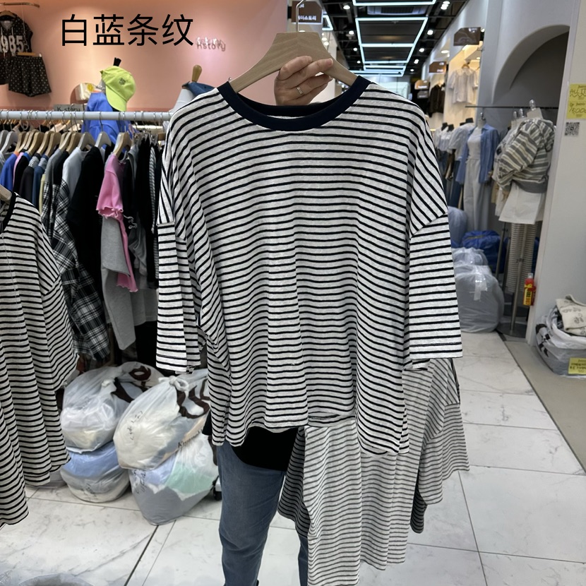 BLOOM韓國東大門代購女士新款時尚休閑熱賣人氣推薦T恤條紋BLOOM-QT恤圖色6