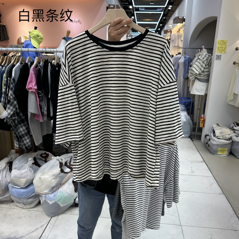 BLOOM韓國東大門代購女士新款時尚休閑熱賣人氣推薦T恤條紋BLOOM-QT恤圖色7