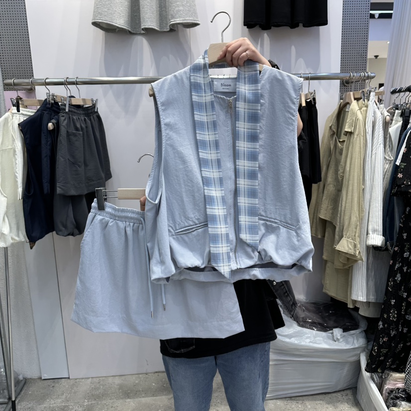 BLOOM韓國直郵女裝新品推薦時尚26春夏套裝含圍巾套裝格紋BLOOM-Q套裝圖色2