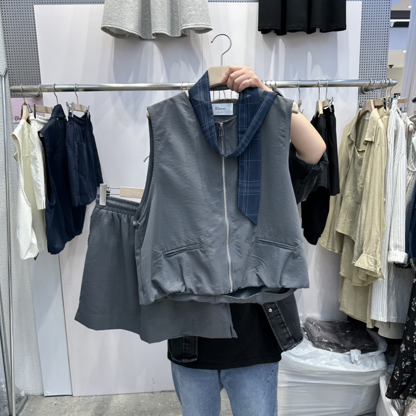 BLOOM韓國直郵女裝新品推薦時尚26春夏套裝含圍巾套裝格紋BLOOM-Q套裝圖色3