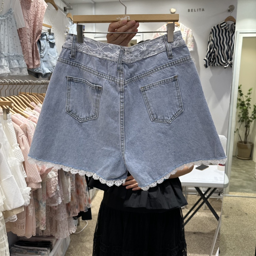 BELITA韓國東大門直郵女裝新品26春夏時尚人氣休閑短褲蕾絲BELITA短褲