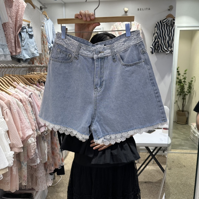 BELITA韓國東大門直郵女裝新品26春夏時尚人氣休閑短褲蕾絲BELITA短褲圖色1