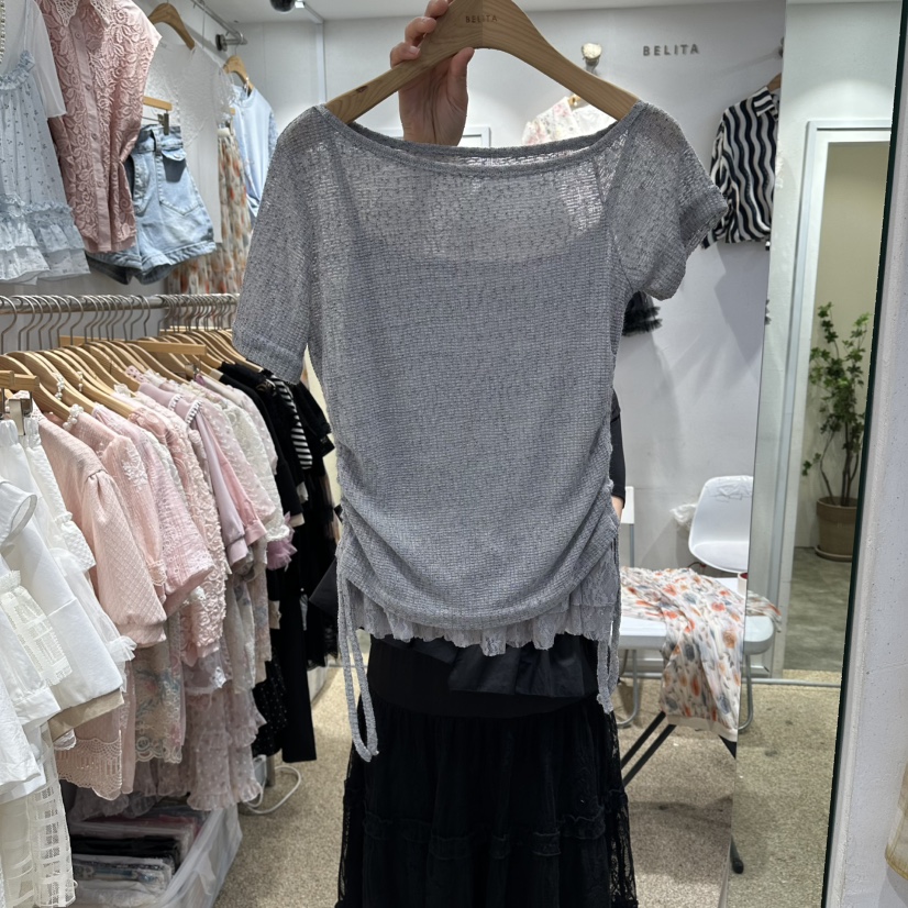 BELITA韓國東大門代購女士新品熱賣套裝不含項鏈袖子褶皺BELITA套裝圖色3