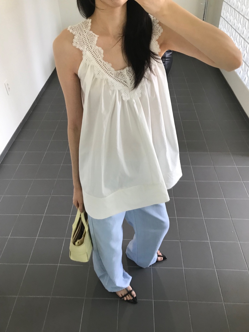 ME MO韓國直郵女裝新款時尚26春夏襯衫蕾絲衫不含腰帶蕾絲ME MO襯衫/蕾絲衫