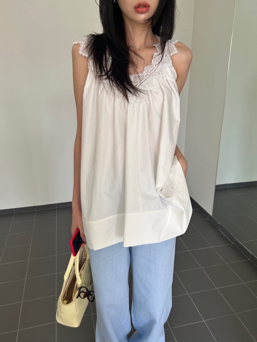 ME MO韓國直郵女裝新款時尚26春夏襯衫蕾絲衫不含腰帶蕾絲ME MO襯衫/蕾絲衫